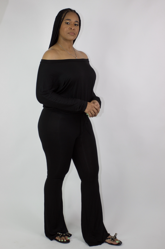 Black Off the Shoulder Jumpsuit